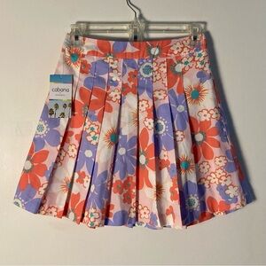 ⭐️ Cabana by Crown & Ivy Floral Pleated Mini Skirt Size 2